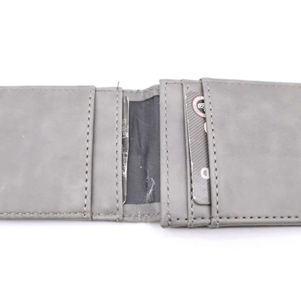 Auburn University Tigers Front Pocket Wallet Bi Fold Faux Leather Gray Black New